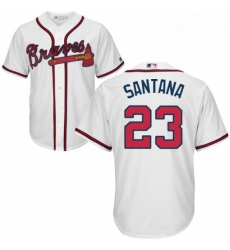 Youth Majestic Atlanta Braves 23 Danny Santana Authentic White Home Cool Base MLB Jersey 