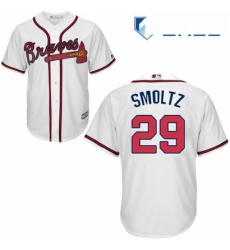 Youth Majestic Atlanta Braves 29 John Smoltz Authentic White Home Cool Base MLB Jersey