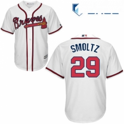 Youth Majestic Atlanta Braves 29 John Smoltz Replica White Home Cool Base MLB Jersey