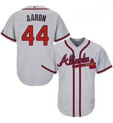 Youth Majestic Atlanta Braves 44 Hank Aaron Authentic Grey Road Cool Base MLB Jersey