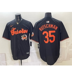 Men Baltimore Orioles  35 Adley Rutschman Black With Patch Vapor Premier Limited Stitched Baseball Jersey