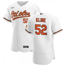 Men Baltimore Orioles 52 Branden Kline Men Nike White Home 2020 Flex Base Player MLB Jersey