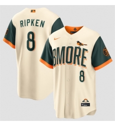 Men Baltimore Orioles  8 Cal Ripken Jr Natural 2026 City Connect Stadium Stitched Baseball Jersey