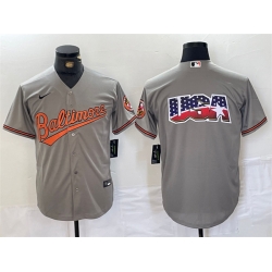 Men Baltimore Orioles Gray Team Big Logo Cool Base Stitched Jersey