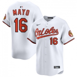 Men Baltimore Orioles Nike Home Limited Jersey White Mayo Coby 16