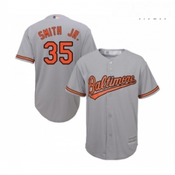 Mens Baltimore Orioles 35 Dwight Smith Jr Replica Grey Road Cool Base Baseball Jersey 