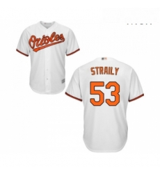 Mens Baltimore Orioles 53 Dan Straily Replica White Home Cool Base Baseball Jersey 