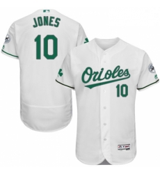 Mens Majestic Baltimore Orioles 10 Adam Jones White Celtic Flexbase Authentic Collection MLB Jersey