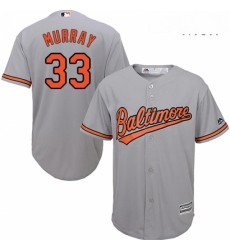 Mens Majestic Baltimore Orioles 33 Eddie Murray Replica Grey Road Cool Base MLB Jersey