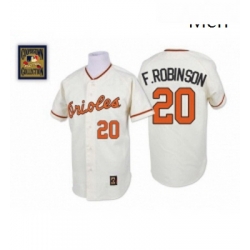 Mens Mitchell and Ness Baltimore Orioles 20 Frank Robinson Authentic White Throwback MLB Jersey