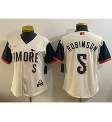Women Baltimore Orioles  5 Brooks Robinson Natural 2026 City Connect Stadium Stitched Baseball Jersey  