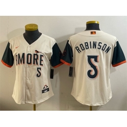 Women Baltimore Orioles  5 Brooks Robinson Natural 2026 City Connect Stadium Stitched Baseball Jersey  
