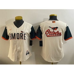Women Baltimore Orioles Team Big Logo Natural 2026 City Connect Stadium Stitched Baseball Jersey   001