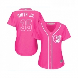 Womens Baltimore Orioles 35 Dwight Smith Jr Replica Pink Fashion Cool Base Baseball Jersey 