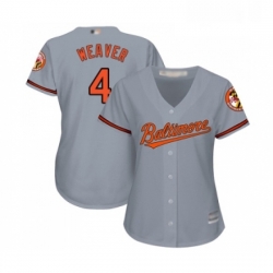 Womens Baltimore Orioles 4 Earl Weaver Replica Grey Road Cool Base Baseball Jersey 