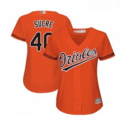 Womens Baltimore Orioles 40 Jesus Sucre Replica Orange Alternate Cool Base Baseball Jersey 