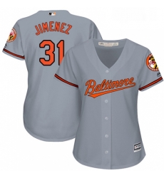 Womens Majestic Baltimore Orioles 31 Ubaldo Jimenez Authentic Grey Road Cool Base MLB Jersey