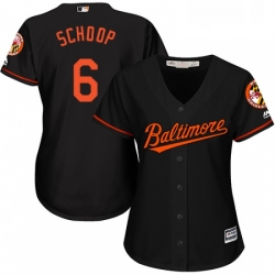 Womens Majestic Baltimore Orioles 6 Jonathan Schoop Replica Black Alternate Cool Base MLB Jersey