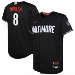 Youth Baltimore Orioles 8 Cal Ripken Black 2023 City Connect Stitched Baseball Jersey