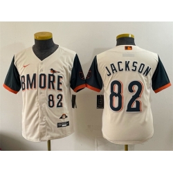 Youth Baltimore Orioles  82 Jeremiah Jackson Natural 2026 City Connect Stadium Stitched Baseball Jersey