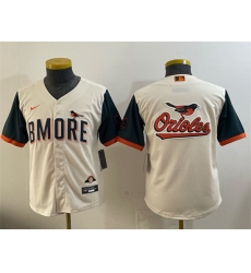 Youth Baltimore Orioles Team Big Logo Natural 2026 City Connect Stadium Stitched Baseball Jersey