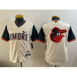 Youth Baltimore Orioles Team Big Logo Natural 2026 City Connect Stadium Stitched Baseball Jerseys
