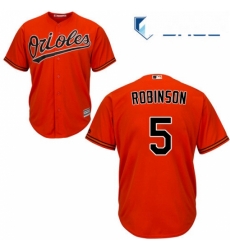 Youth Majestic Baltimore Orioles 5 Brooks Robinson Authentic Orange Alternate Cool Base MLB Jersey