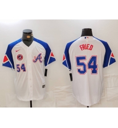 MLB Braves 54 Max Fried White City Connect Nike Cool Base Men Jersey 2