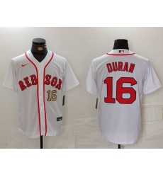 Men Boston Red Sox 16 Jarren Duran White Stitched Baseball Jersey