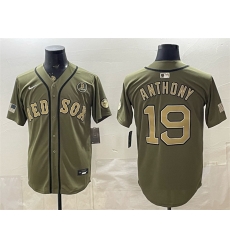 Men Boston Red Sox 19 Roman Anthony Olive Armed Forces Day Cool Base Stitched Baseball Jersey Men Boston Red Sox 19 Roman Anthony Olive Armed Forces Day Cool Base Stitched Baseball Jersey