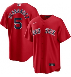 Men Boston Red Sox 5 Kike Hernandez Red Cool Base Stitched Baseball jersey