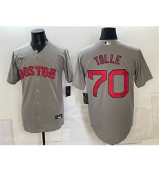 Men Boston Red Sox  70 Payton Tolle Grey Cool Base Stitched Baseball Jersey