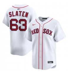 Men Boston Red Sox Nike Home Limited Jersey White Slaten Justin 63