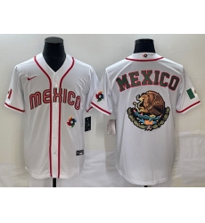 Men Mexico Baseball 2023 White Team Big Logo World Baseball Classic Stitched Jersey