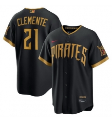 Men Pittsburgh Pirates  21 Roberto Clemente Black 2026 City Connect Stadium Stitched Baseball Jersey