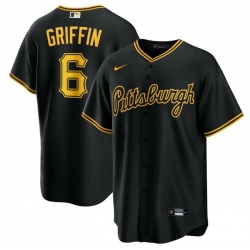 Men Pittsburgh Pirates  6 Konnor Griffin Black 2026 Cool Base Stitched Baseball Jersey