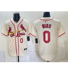 Men St  Louis Cardinals  0 Masyn Winn Cream Limited Stitched Baseball Jersey