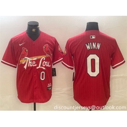 Men St  Louis Cardinals 0 Masyn Winn Red 2024 City Connect Limited Stitched Baseball Jersey