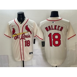Men St  Louis Cardinals  18 Jordan Walker Cream Limited Stitched Baseball Jersey