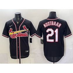 Men St  Louis Cardinals  21 Lars Nootbaar 2026 Fashion Replica Black Out Stitched Baseball Jersey