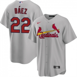 Men St  Louis Cardinals  22 Joshua Baez Grey Cool Base Stitched Baseball Jersey