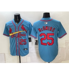 Men St  Louis Cardinals  25 Mark McGwire Blue Alternate Limited Stitched Baseball Jersey