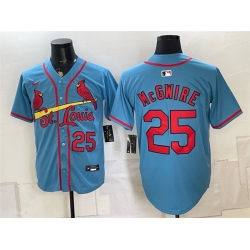 Men St  Louis Cardinals  25 Mark McGwire Blue Alternate Limited Stitched Baseball Jersey