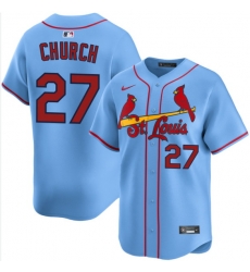 Men St Louis Cardinals 27 Nathan Church Light Blue Limited Stitched Baseball Jersey