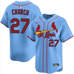 Men St Louis Cardinals 27 Nathan Church Light Blue Limited Stitched Baseball Jersey