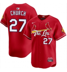 Men St Louis Cardinals 27 Nathan Church Red Alternate Limited Stitched Baseball Jersey