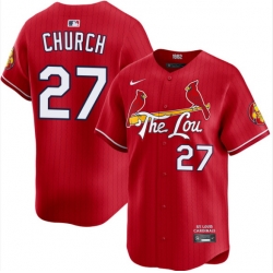 Men St Louis Cardinals 27 Nathan Church Red Alternate Limited Stitched Baseball Jersey