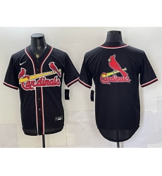 Men St Louis Cardinals Team Big Logo 2026 Fashion Replica Black Out Stitched Baseball Jersey Men St Louis Cardinals Team Big Logo 2026 Fashion Replica Black Out Stitched Baseball Jersey