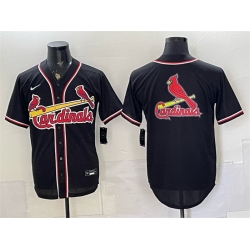 Men St  Louis Cardinals Team Big Logo 2026 Fashion Replica Black Out Stitched Baseball Jersey