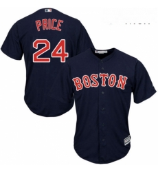 Mens Majestic Boston Red Sox 24 David Price Replica Navy Blue Alternate Road Cool Base MLB Jersey